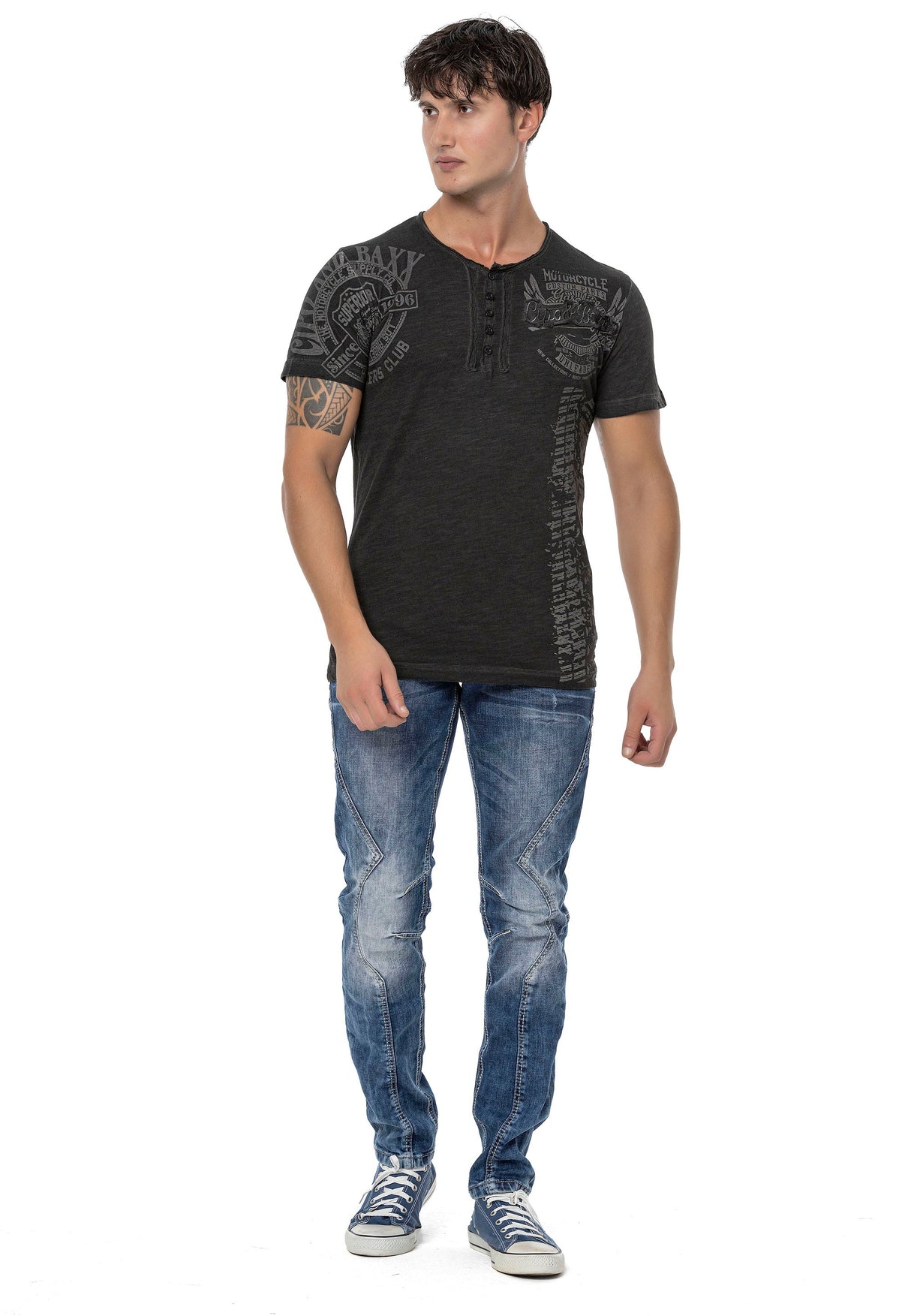 CT789 Biker Men's T-Shirt with Crew Neck