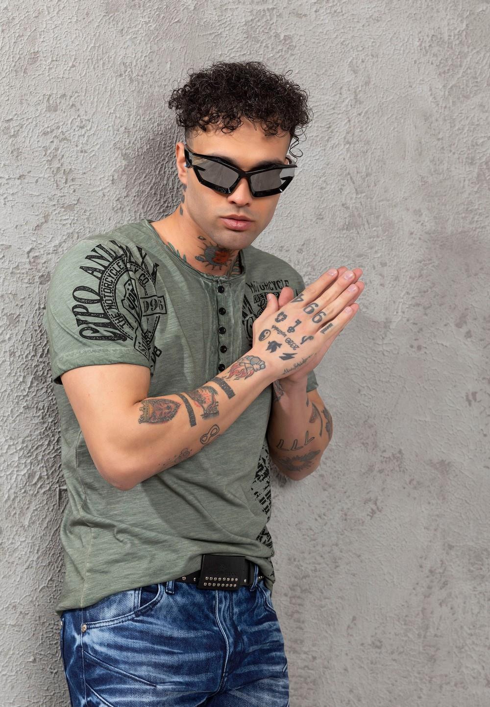 CT789 Biker Men's T-Shirt with Crew Neck