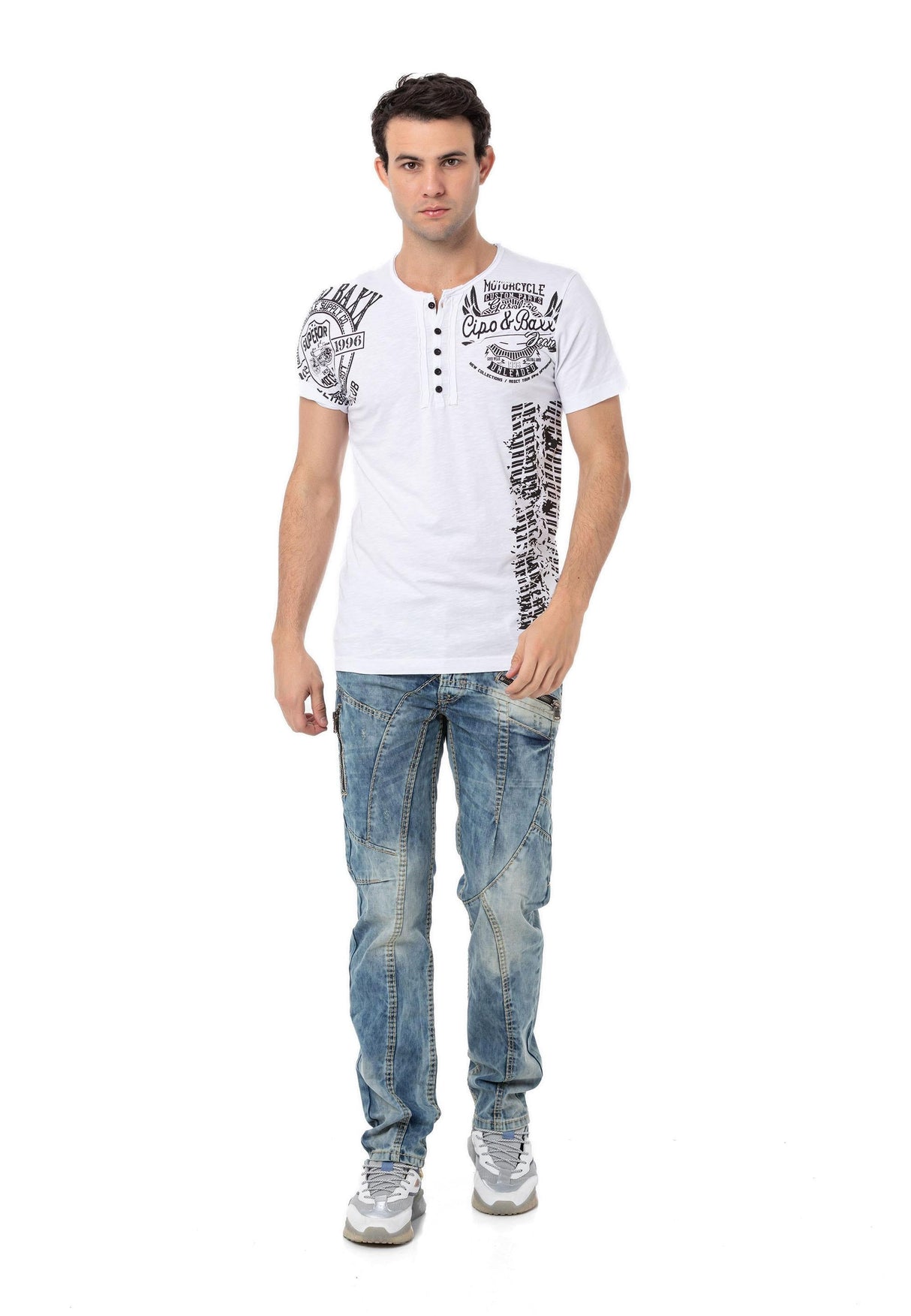 CT789 Biker Men's T-Shirt with Crew Neck