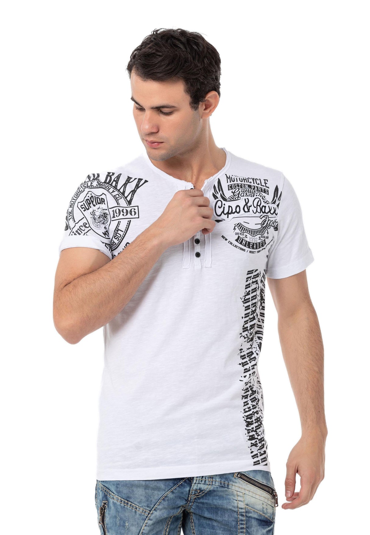 CT789 Biker Men's T-Shirt with Crew Neck