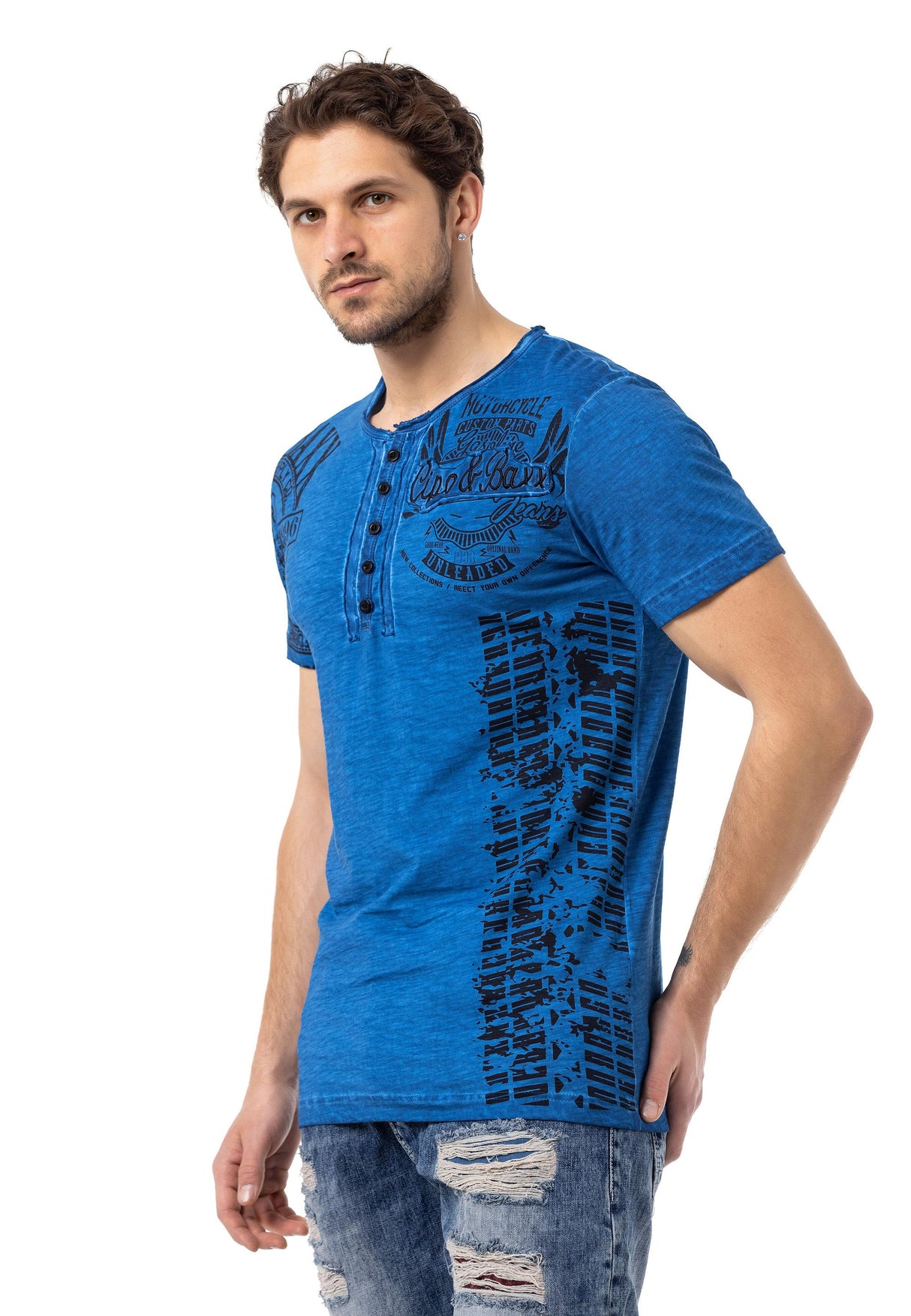 CT789 Biker Men's T-Shirt with Crew Neck