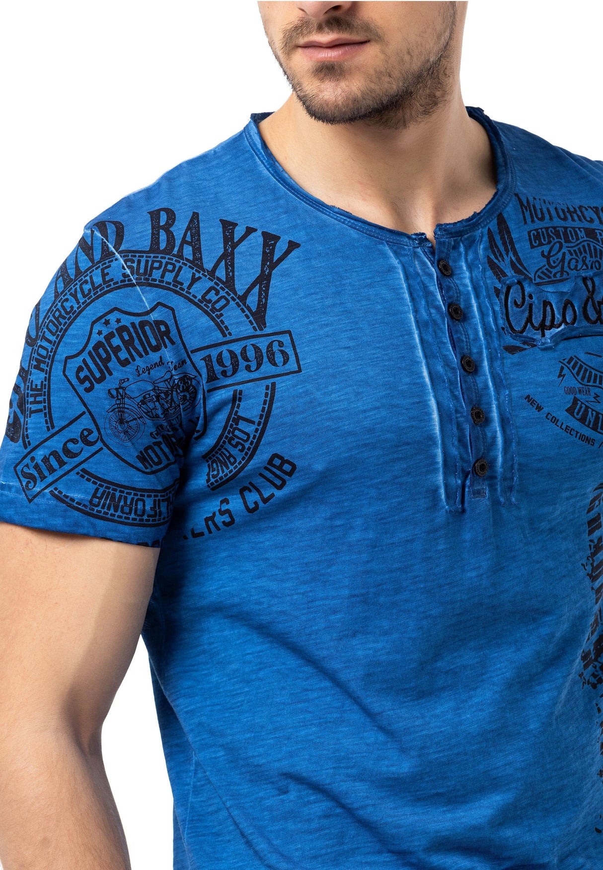CT789 Biker Men's T-Shirt with Crew Neck