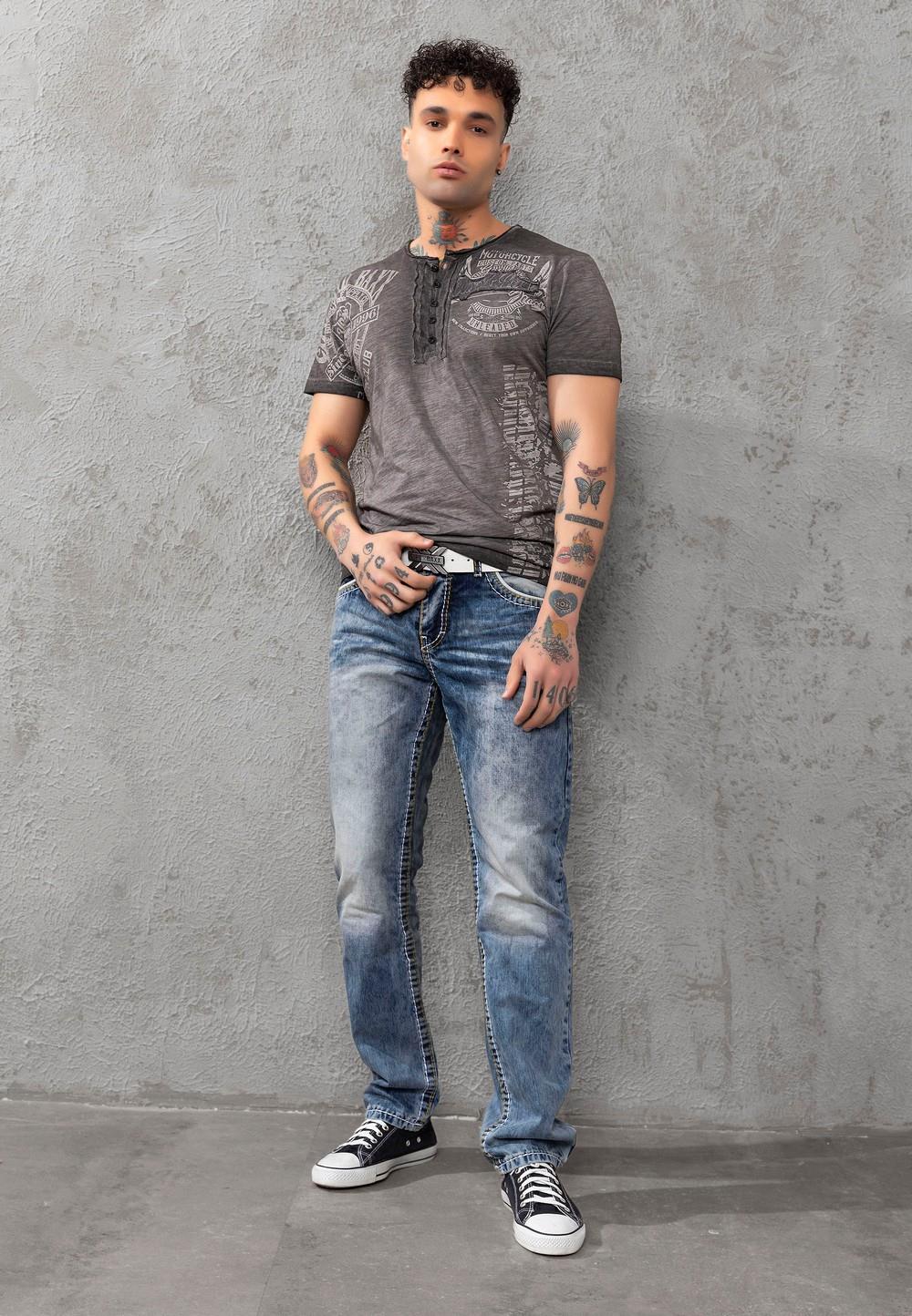 CT789 Biker Men's T-Shirt with Crew Neck