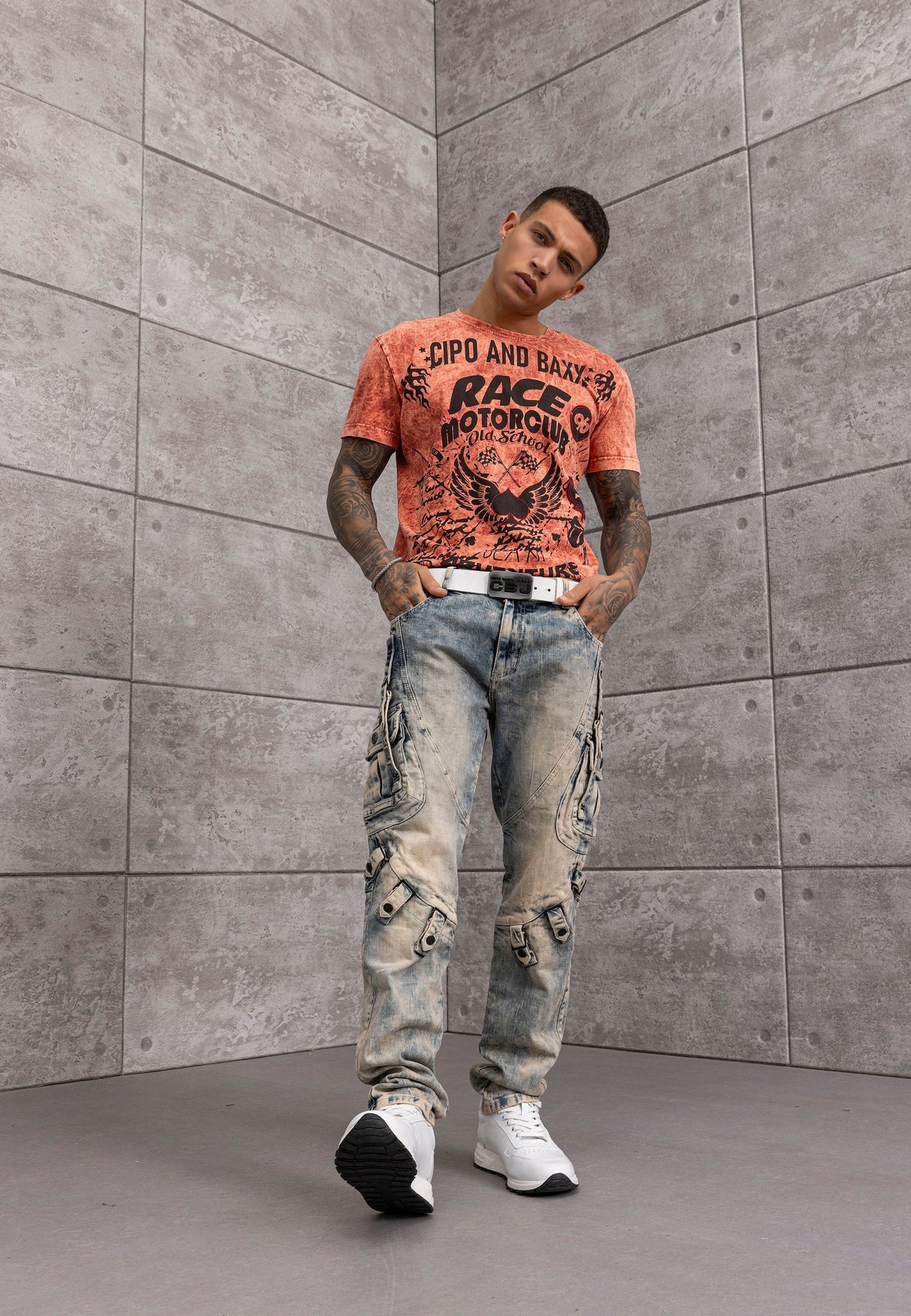 CT800 Men's Crew Neck T-Shirt – Wash & Eagle Print
