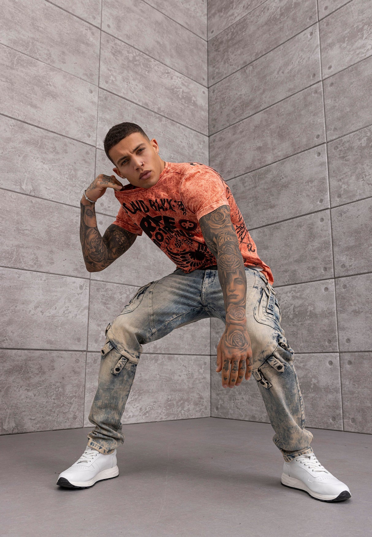 CT800 Men's Crew Neck T-Shirt – Wash & Eagle Print