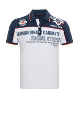 CT803 Men's Polo T-Shirt in Regular Fit with Print and Appliqué