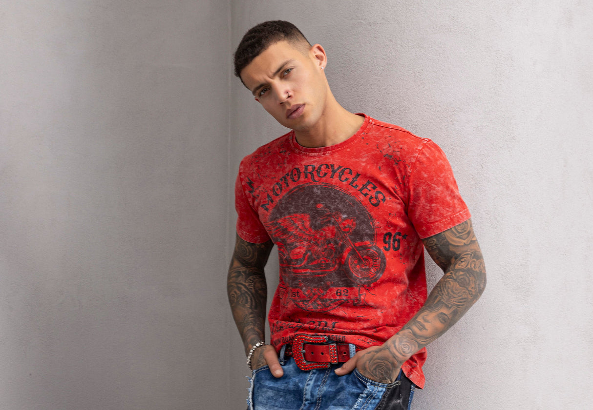 CT813 Men's T-shirt with cool motorcycle print