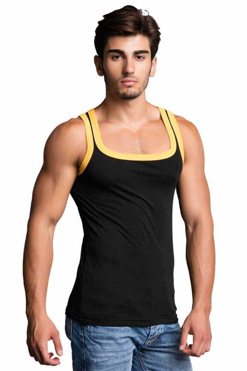 CU104 BLACK MEN'S UNDERSHIRT