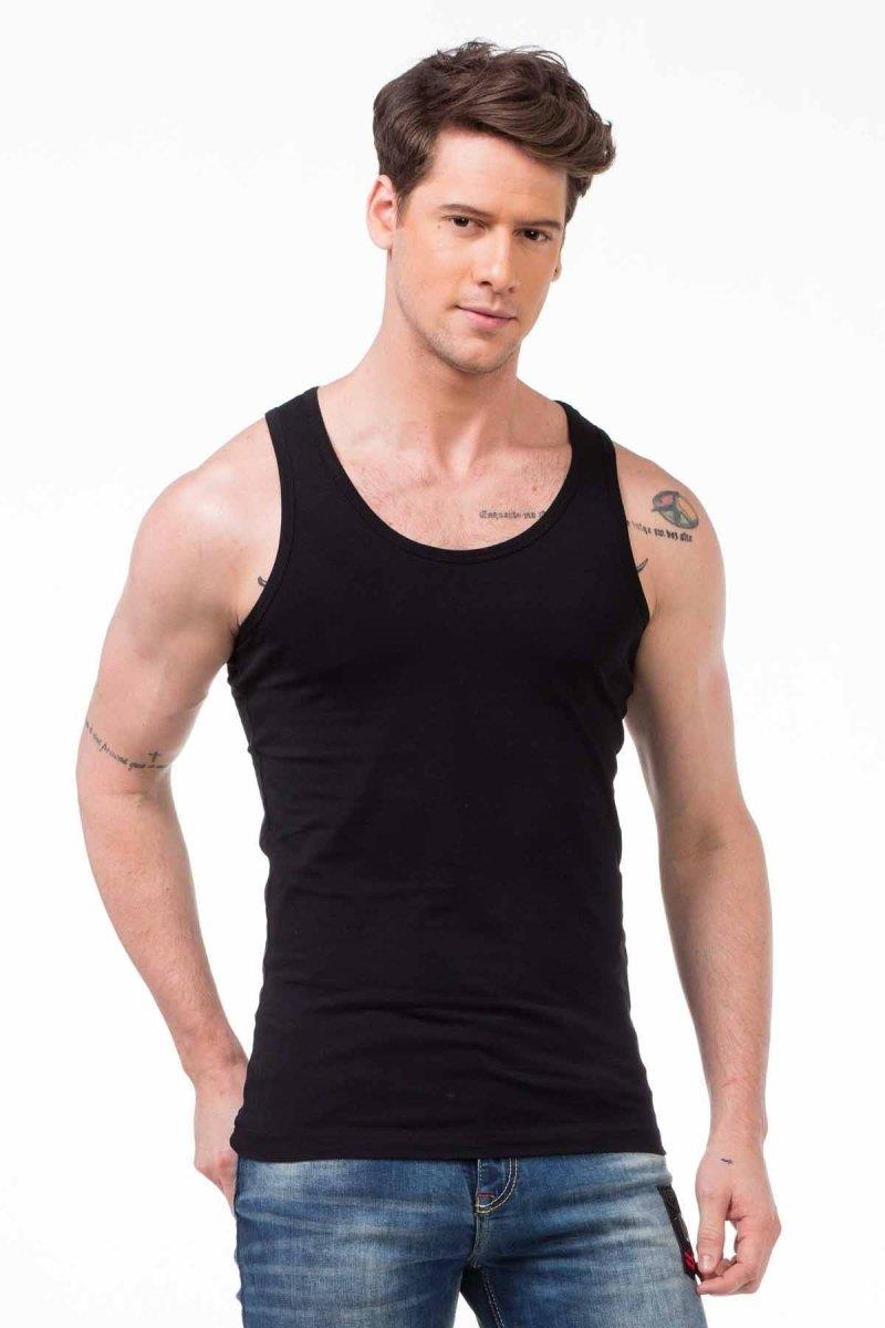CU107 BLACK MEN'S UNDERSHIRT