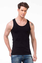 CU107 BLACK MEN'S UNDERSHIRT