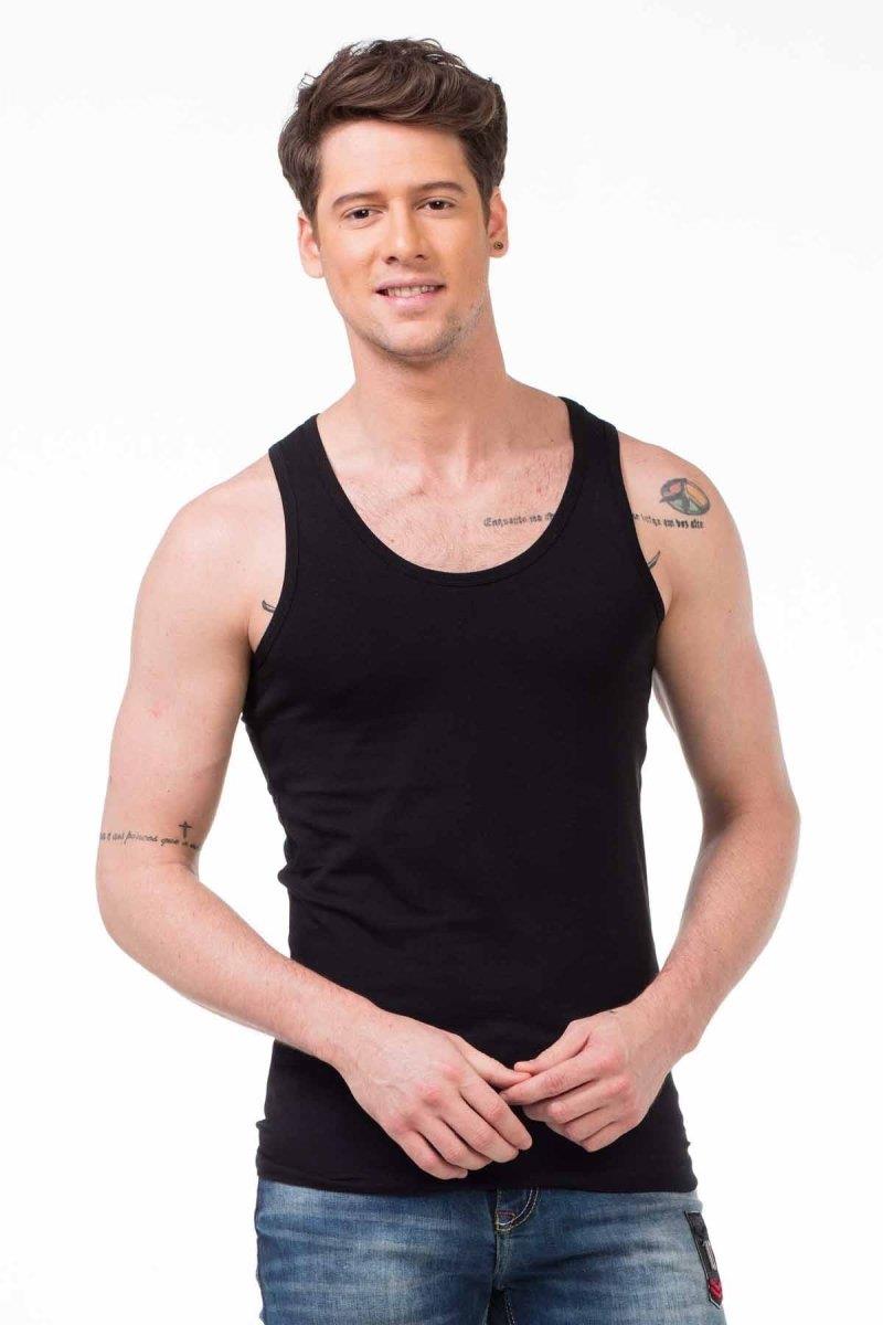 CU107 BLACK MEN'S UNDERSHIRT