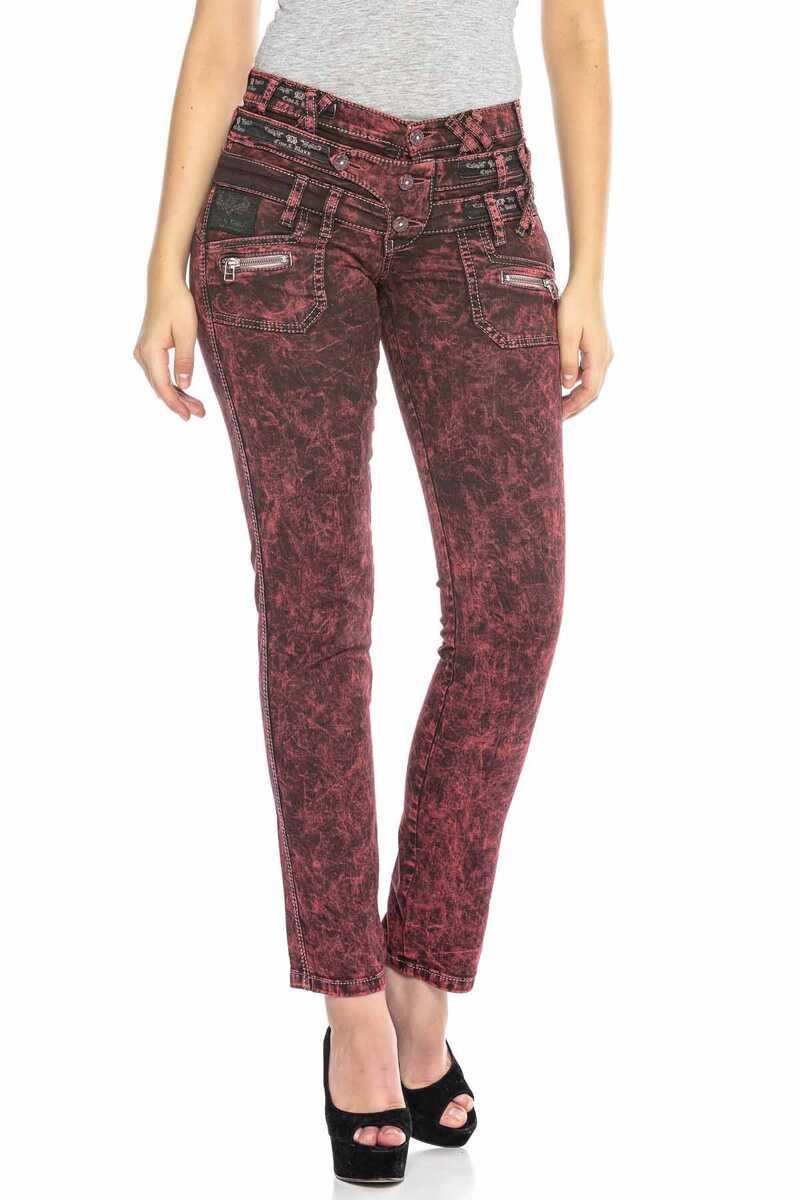 WD418 Women's comfortable jeans with triple waistband