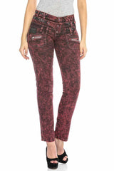 WD418 Women's comfortable jeans with triple waistband