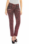 WD418 Women's comfortable jeans with triple waistband