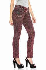 WD418 Women's comfortable jeans with triple waistband