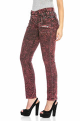 WD418 Women's comfortable jeans with triple waistband