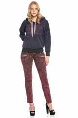 WD418 Women's comfortable jeans with triple waistband