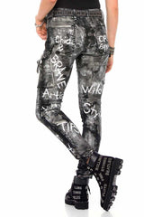 WD397 Women's straight jeans with a cool wash