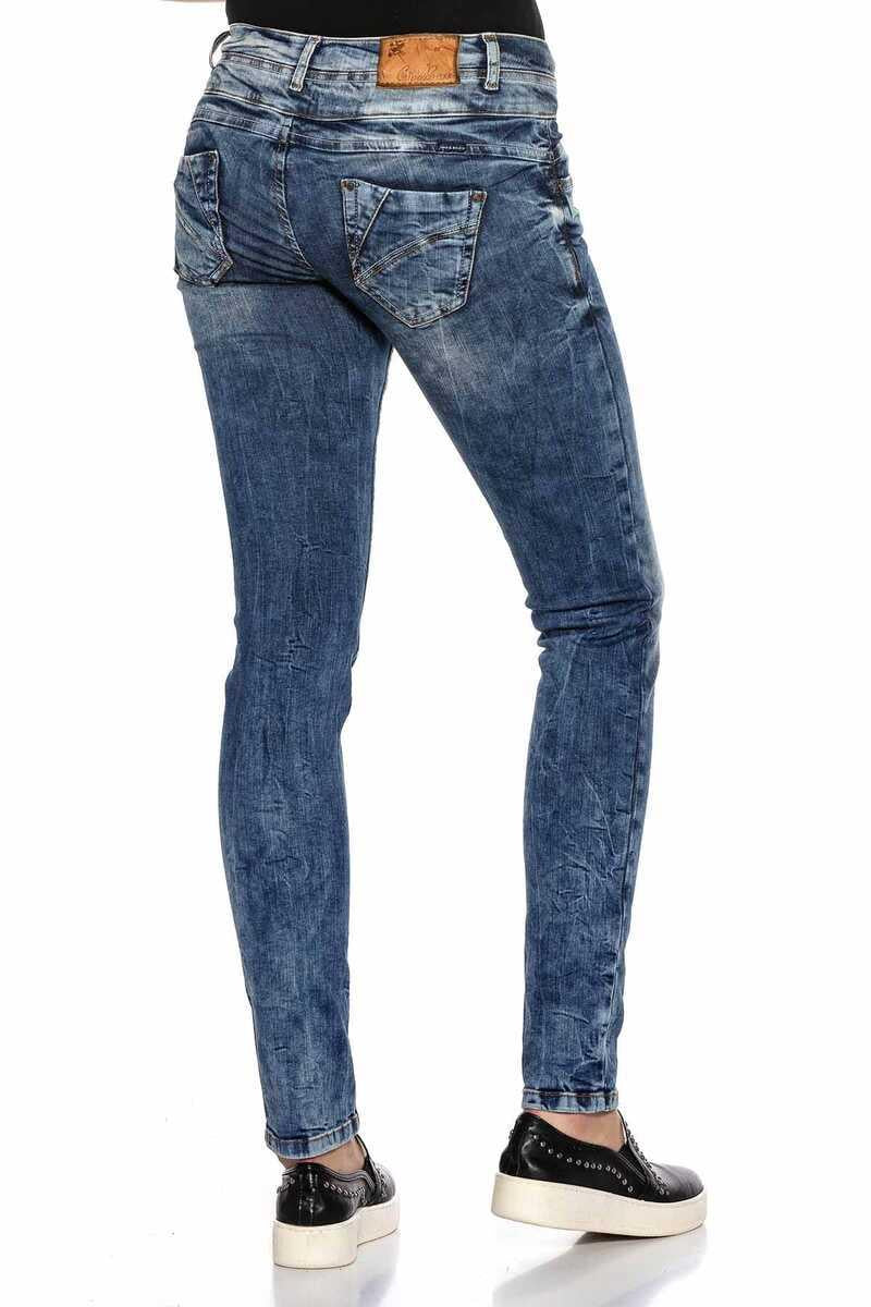 WD379 Women's slim-fit jeans with cool double waistband in skinny fit