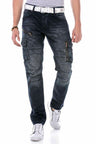 CD680 Men's Straight Fit Jeans with trendy cargo pockets