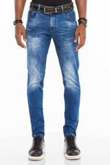 CD502 Men's slim-fit jeans with a cool wash in a straight fit