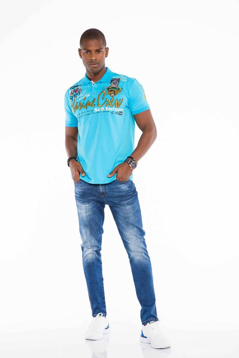 CD502 Men's slim-fit jeans with a cool wash in a straight fit