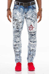 CD498 Men's slim-fit jeans in a cool destroyed look