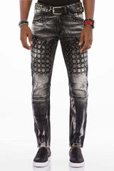 CD496 Men's Streetwear Jeans with Wash Pattern