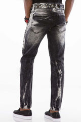 CD496 Men's Streetwear Jeans with Wash Pattern