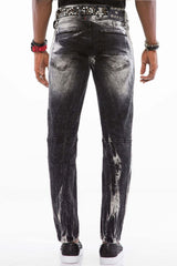 CD496 Men's Streetwear Jeans with Wash Pattern