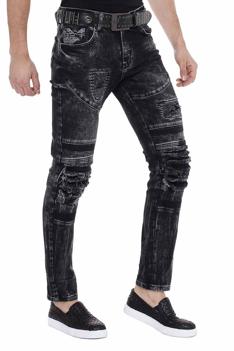 CD486A Men's slim-fit jeans in a used-destroyed look