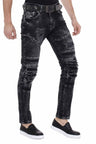 CD486A Men's slim-fit jeans in a used-destroyed look
