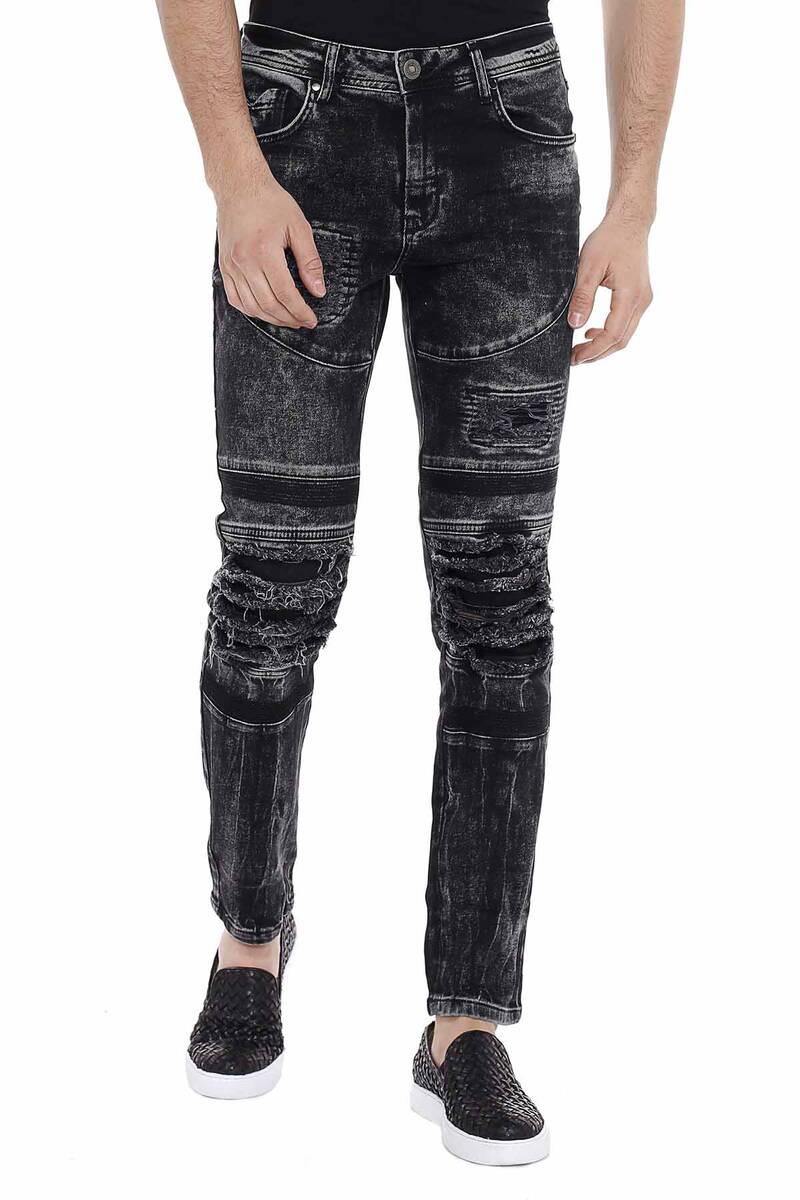 CD486A Men's slim-fit jeans in a used-destroyed look