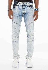 CD477 men's comfortable jeans in a used look, slim fit