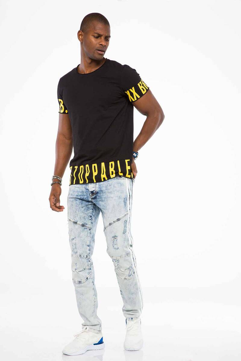 CD477 men's comfortable jeans in a used look, slim fit