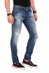 CD475 Men's comfortable jeans in a destroyed look, slim fit