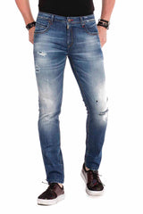CD475 Men's comfortable jeans in a destroyed look, slim fit