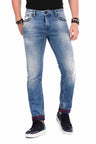 CD469 Men's slim-fit jeans with distinctive wash