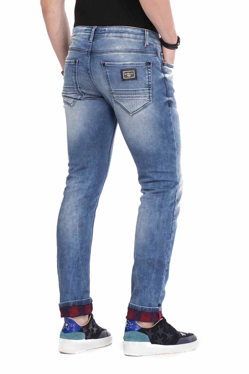 CD469 Men's slim-fit jeans with distinctive wash