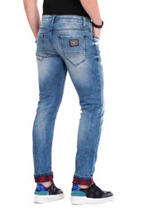CD469 Men's slim-fit jeans with distinctive wash