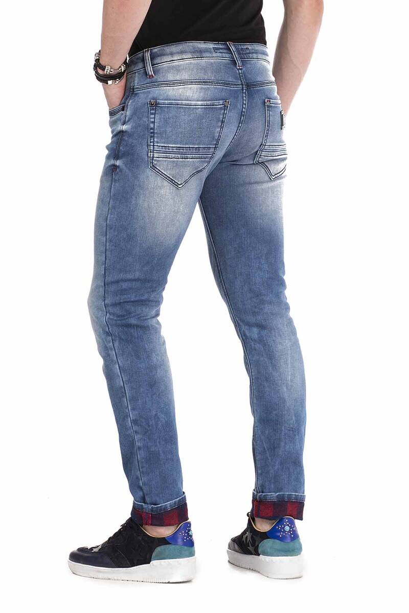 CD469 Men's slim-fit jeans with distinctive wash