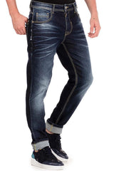 CD468 Men's Regular Fit Jeans with distinctive wash