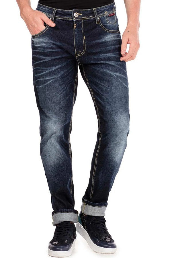 CD468 Men's Regular Fit Jeans with distinctive wash