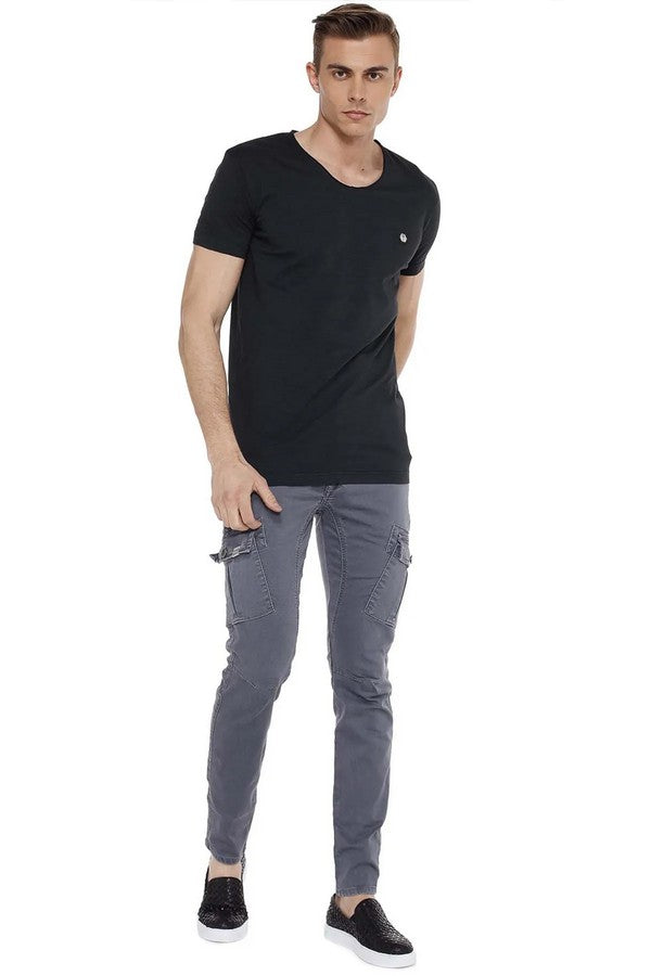CD454 Men's Slim-Fit Jeans with Side Pockets