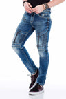 CD437 Men's comfortable jeans with cool decorative zippers