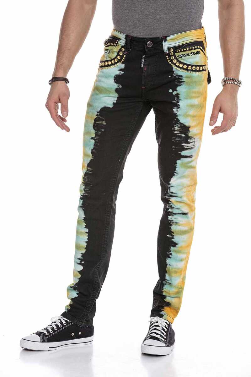 CD664 Men's slim-fit jeans in an extravagant look