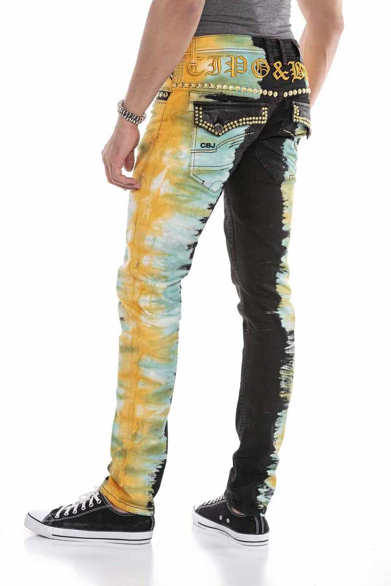 CD664 Men's slim-fit jeans in an extravagant look