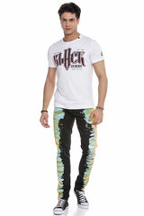 CD664 Men's slim-fit jeans in an extravagant look