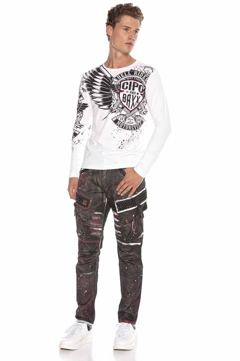 CD636 Men's comfortable jeans in an extravagant look