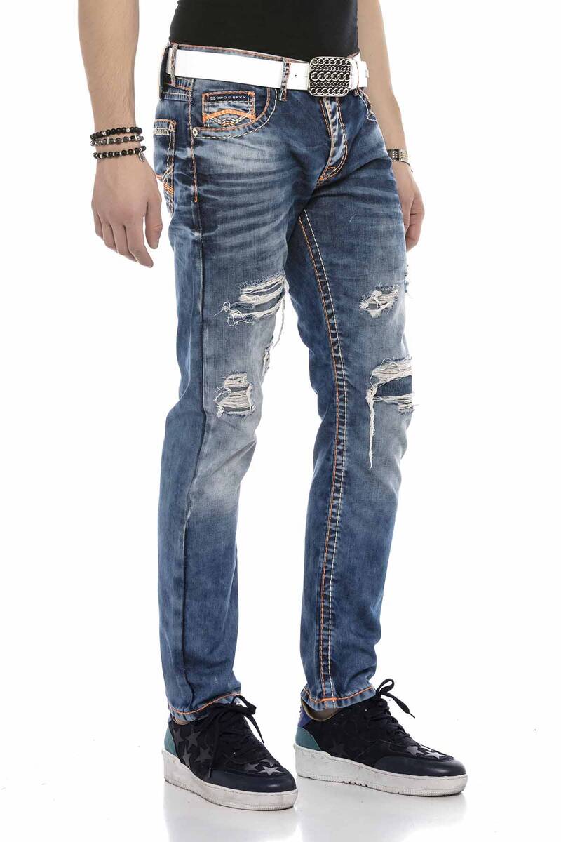 CD604 Men's comfortable jeans in a destroyed look